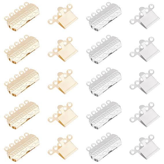 24 шт. 2 цвета 304 застежки из нержавеющей стали, многожильные застежки, 5-нити, 10 отверстия, Прямоугольник с цветком