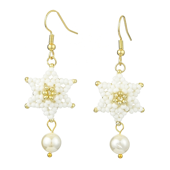 304 серьги с подвесками из нержавеющей стали и гексаграммой, со стеклом и жемчужной ракушкой