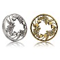 Zinc Alloy Candle Lids, Candle Toppers, Jar Candle Accessories, Flat Round with Butterfly and Flower Pattern, Cadmium Free & Lead Free