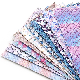 Комплект ткани из искусственной кожи с рисунком рыбьей чешуи русалки, для аксессуаров для одежды