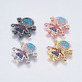 Brass Micro Pave Cubic Zirconia Links, Girl