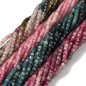 Натуральный турмалин бисер нитей, граненые настольные бусины в форме куба