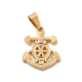Vacuum Plating 201 Stainless Steel Pendants, Anchor & Helm Charms