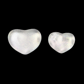 K9 Glass Cabochons, with Glitter Powder, Heart