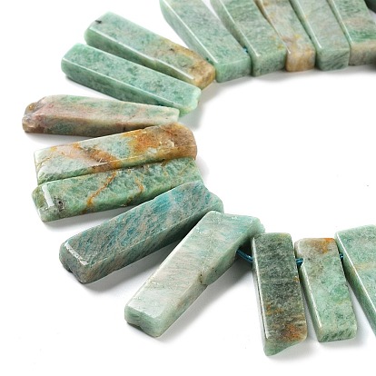 Natural Amazonite Beads Strands, Top Drilled Beads, Rectangle