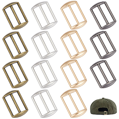 32шт. 4 цвета сплава три-скользящие регулировочные пряжки, регулируемые застежки, для ремня кожаный ремень сумка для ремня, прямоугольные
