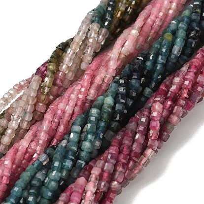 Натуральный турмалин бисер нитей, граненые настольные бусины в форме куба