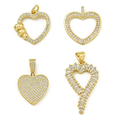 Подвески из кубического циркония с покрытием из латуни, без свинца и без кадмия, сердце