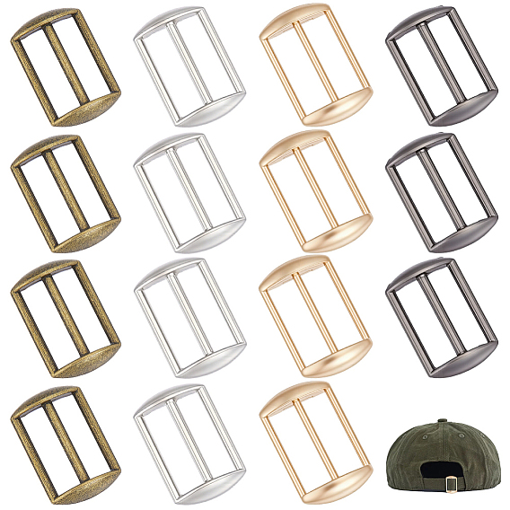 32шт. 4 цвета сплава три-скользящие регулировочные пряжки, регулируемые застежки, для ремня кожаный ремень сумка для ремня, прямоугольные