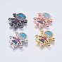Brass Micro Pave Cubic Zirconia Links, Girl