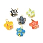 Lampwork Pendants, with Brass Findings, Star