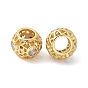 Латунь микропаве прозрачный кубический цирконий европейский бисер, бусины с большим отверстием, круглые, без свинца и без кадмия, долговечный