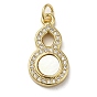 Brass Micro Pave Cubic Zirconia Pendants, Cadmium Free & Lead Free, with Shell, Gourd