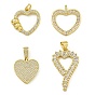 Подвески из кубического циркония с покрытием из латуни, без свинца и без кадмия, сердце