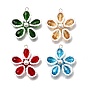 4 шт 4 цвета стеклянные подвески, цветочный шарм, с 304 соединительными кольцами из нержавеющей стали и круглыми бусинами из ракушек, граненые