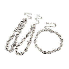 304 Stainless Steel Oval Link Chains Bracelets for Men & Women