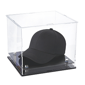 Vitrines transparentes en acrylique pour figurines avec socle noir, pour les chiffres, carrée