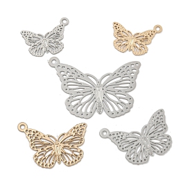 Brass Charms, Long-Lasting Plated, Butterfly