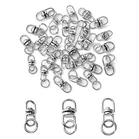 30Pcs 3 Styles Alloy Double Ended Swivel Eye Hook, Swivel Connectors Clasp, with Iron Jump Rings