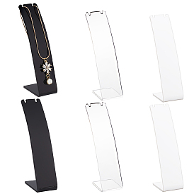 6шт 3 стили акриловые наклонные подставки для ожерелий, для показа одного ожерелья