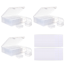 3 сумки, прямоугольные пластиковые органайзеры, коробки для хранения с 30шт. мини-квадратные футляры для мелких предметов для дизайна ногтей и 168шт. бумага для принтера этикеток