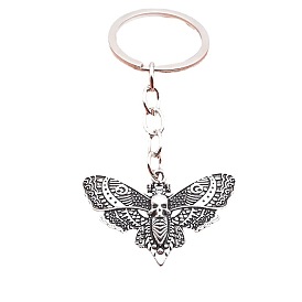 Porte-clés en alliage, avec pendentifs papillon de nuit