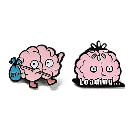 Забавные эмалированные значки в виде мозга, булавки для лацканов из сплава для одежды рюкзака, чёрные