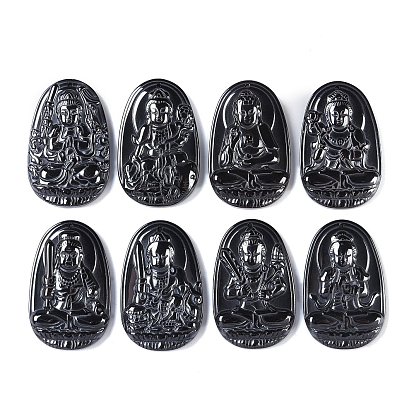 Synthetic Non-Magnetic Hematite Pendants, Figure of God Charms