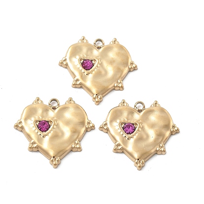 304 подвески из нержавеющей стали, со стразами, ионное покрытие (ip), сердце