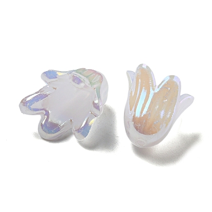 Акриловый шарик крышки, с покрытием AB цвета, цветок