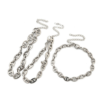 304 браслеты-цепочки с овальными звеньями из нержавеющей стали для мужчин и женщин
