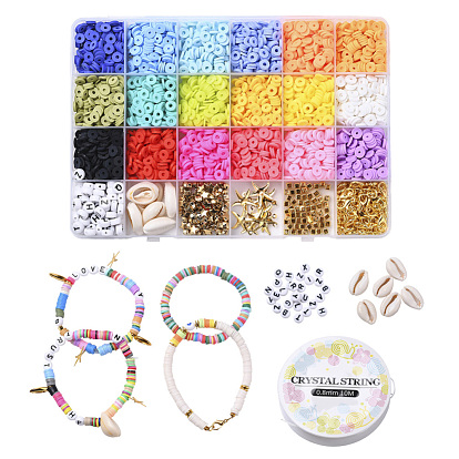 Fabrication de bijoux diy, bracelet avec fil de cristal élastique, fermoirs pince de homard en alliage , anneaux de saut en fer et pointes de perles et pendentifs, Perles acryliques, Perles de coquillages, perles en plastique ccb et perles en pâte polymère