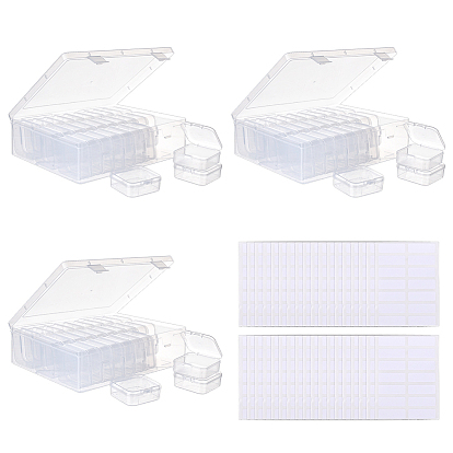 3 сумки, прямоугольные пластиковые органайзеры, коробки для хранения с 30шт. мини-квадратные футляры для мелких предметов для дизайна ногтей и 168шт. бумага для принтера этикеток