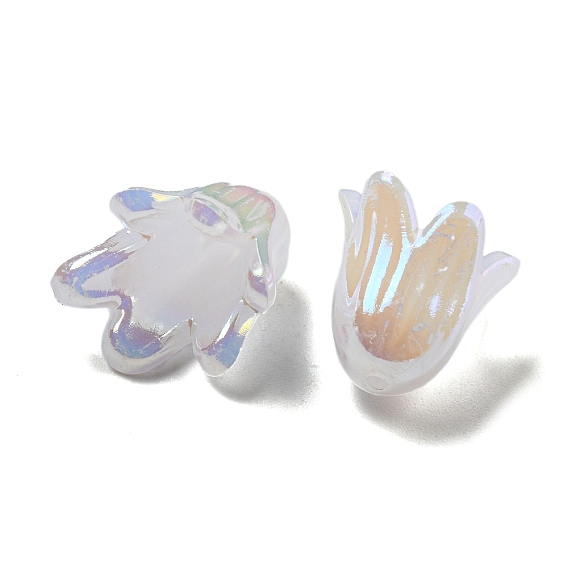 Акриловый шарик крышки, с покрытием AB цвета, цветок