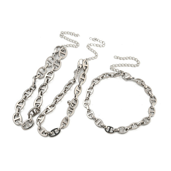 304 браслеты-цепочки с овальными звеньями из нержавеющей стали для мужчин и женщин