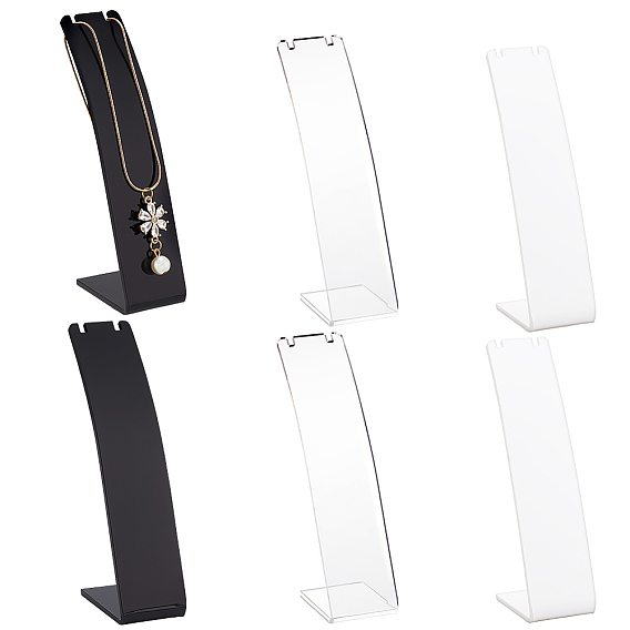 6шт 3 стили акриловые наклонные подставки для ожерелий, для показа одного ожерелья