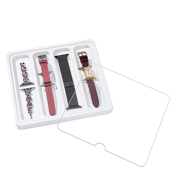 4-деревянные футляры для хранения ремешков для часов с видимой крышкой, квадратный