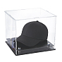 Vitrines transparentes en acrylique pour figurines avec socle noir, pour les chiffres, carrée