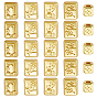 25 pcs 5 styles perles en alliage, mahjong/dés, or