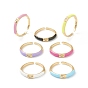 Brass Micro Pave Clear Cubic Zirconia Cuff Rings, Open Rings, Golden