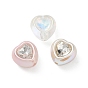 Baking Painted Acrylic & Rhinestone Beads, Heart, Fcaeted