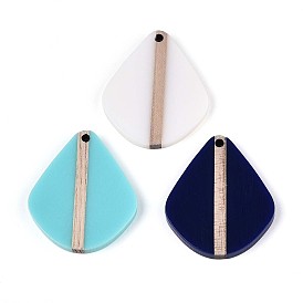 Кулоны из непрозрачной смолы и дерева, слеза