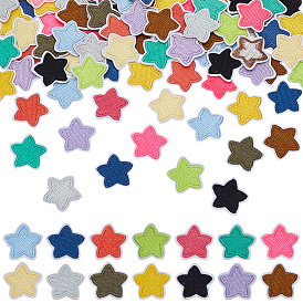 98 шт. звездочка компьютерная вышивка ткань приклеиваемые/пришивные нашивки, аксессуары для костюма, аппликация