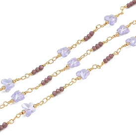 Цепочка из латуни и стекла, бабочка, с катушкой, пайки, реальный 18 k позолоченный
