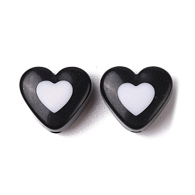 Two-tone Acrylic Beads, Heart