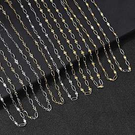 304 ожерелья из звеньев цепи из нержавеющей стали для женщин, ионное покрытие (ip)