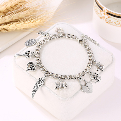 Fashionable Alloy Bracelet with Antique Silver Plating - Creative Western Hand Jewelry
