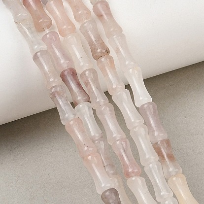 Natural Violet Strawberry Quartz Beads Strands, Bamboo Joint