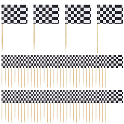 7пакеты, бумажный гоночный флаг, вкладыш для торта, украшение, с палкой, для украшения торта на день рождения