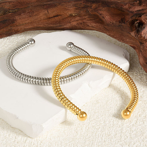 304 браслеты-манжеты из нержавеющей стали, браслеты с крутящим моментом для женщин